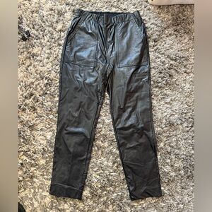 Lysse New York, leather like pull on trousers, black, size smalll